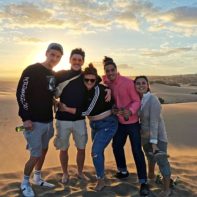 Talk2move-Teamfoto auf Gran Canaria bei Sonnenuntergang