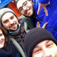 Fundraiser machen ein Selfie